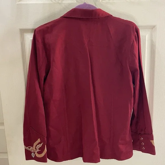 Scully Women's Western Shirt Embellished Horseshoes Flowers L Pearl Snap PL-734 - Picture 10 of 13